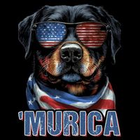 Murica Patriotic Rottweiler 4th Of July Dog Cooling Performance Crew T-Shirt