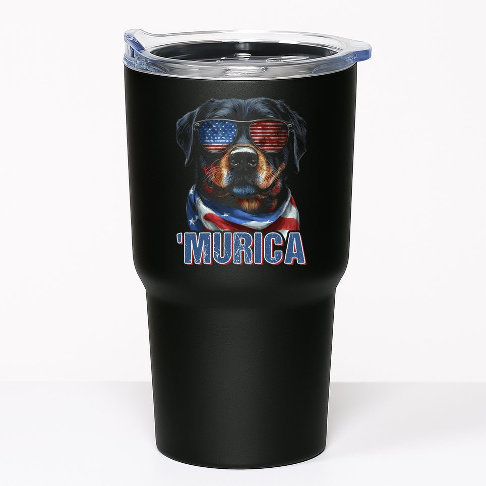Murica Patriotic Rottweiler 4th Of July Dog Tumbler