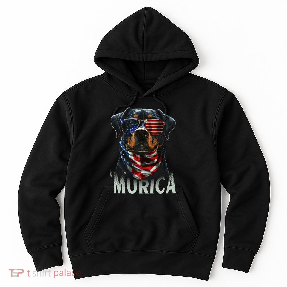 Murica Patriotic Rottweiler 4th Of July Dog Hoodie