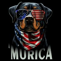 Murica Patriotic Rottweiler 4th Of July Dog Drawstring Bag