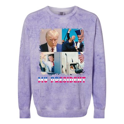 My President Returns In 2024 Trump Victory 47 Trump Won Colorblast Crewneck Sweatshirt