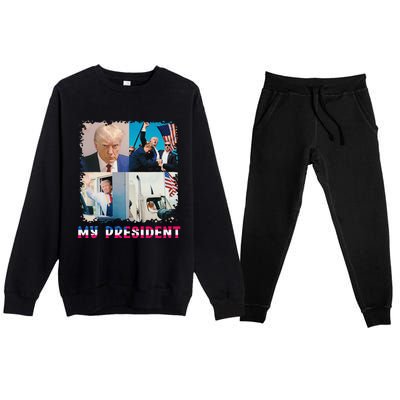 My President Returns In 2024 Trump Victory 47 Trump Won Premium Crewneck Sweatsuit Set