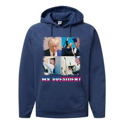 My President Returns In 2024 Trump Victory 47 Trump Won Performance Fleece Hoodie