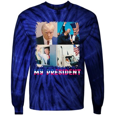 My President Returns In 2024 Trump Victory 47 Trump Won Tie-Dye Long Sleeve Shirt