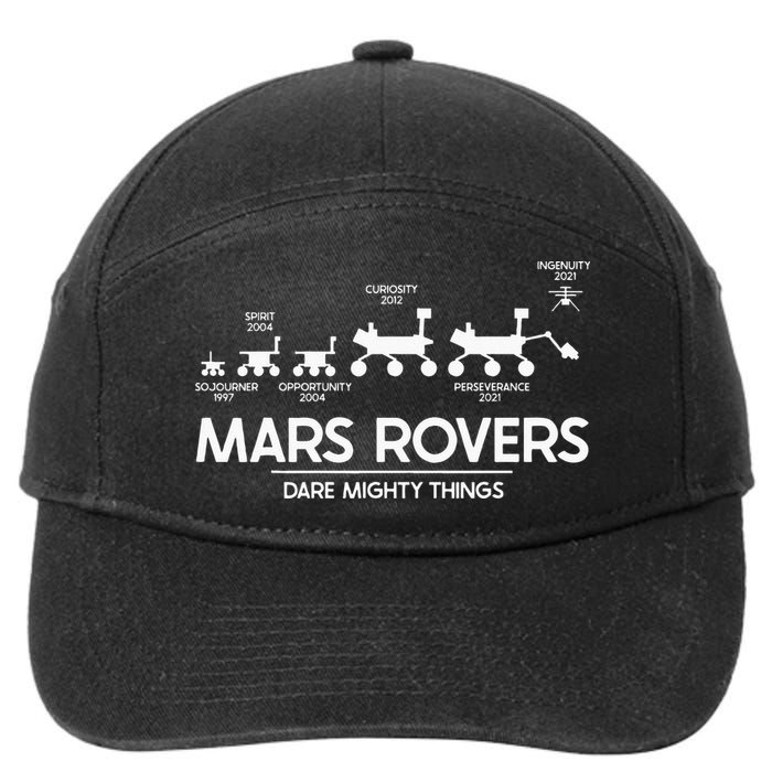 Mars Perseverance Rover Dare Mighty Things Landing Timeline 7-Panel Snapback Hat