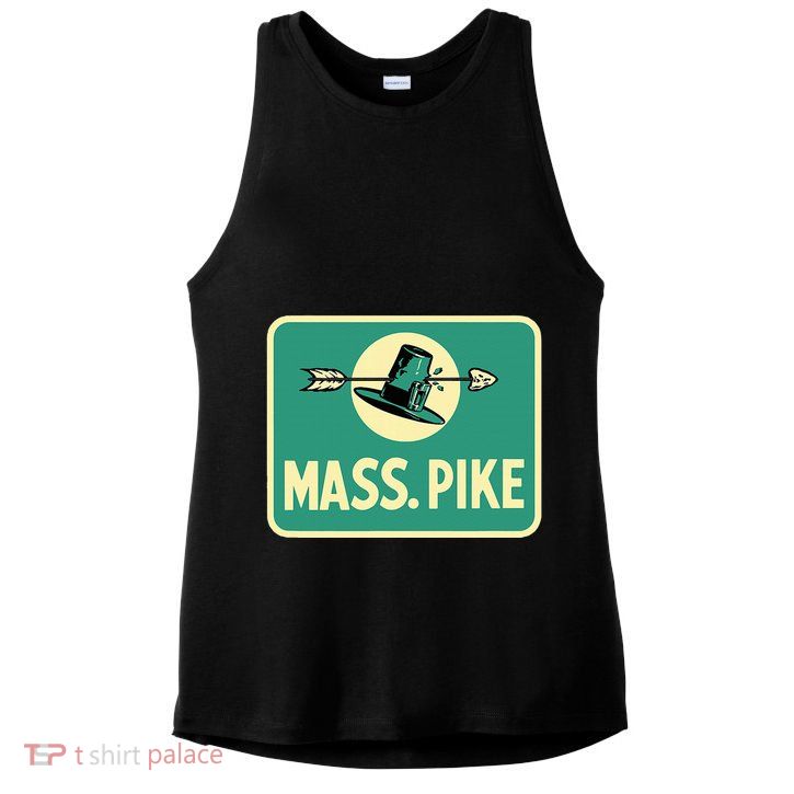 Mass Pike Road Sign Massachusetts Turnpike Route 90 Ladies PosiCharge Tri-Blend Wicking Tank