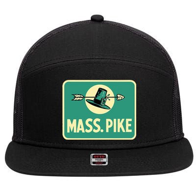 Mass Pike Road Sign Massachusetts Turnpike Route 90 7 Panel Mesh Trucker Snapback Hat