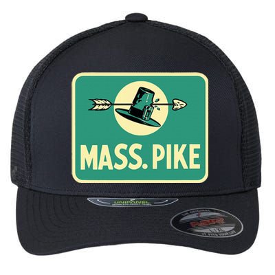 Mass Pike Road Sign Massachusetts Turnpike Route 90 Flexfit Unipanel Trucker Cap