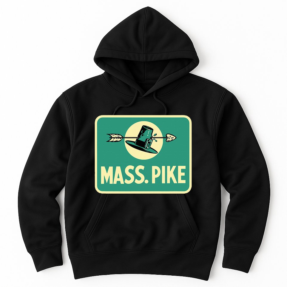 Mass Pike Road Sign Massachusetts Turnpike Route 90 Hoodie