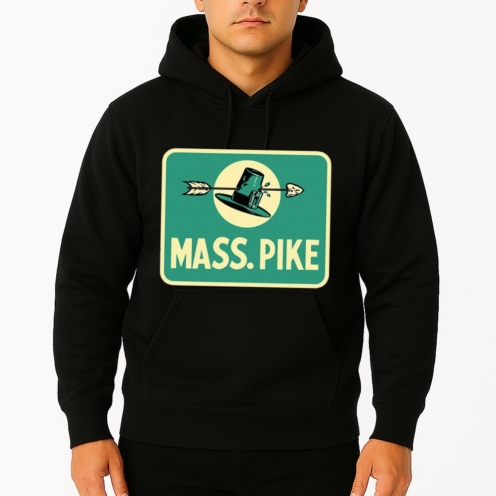 Mass Pike Road Sign Massachusetts Turnpike Route 90 Hoodie