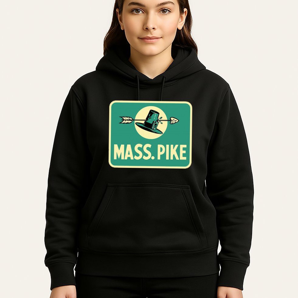 Mass Pike Road Sign Massachusetts Turnpike Route 90 Hoodie