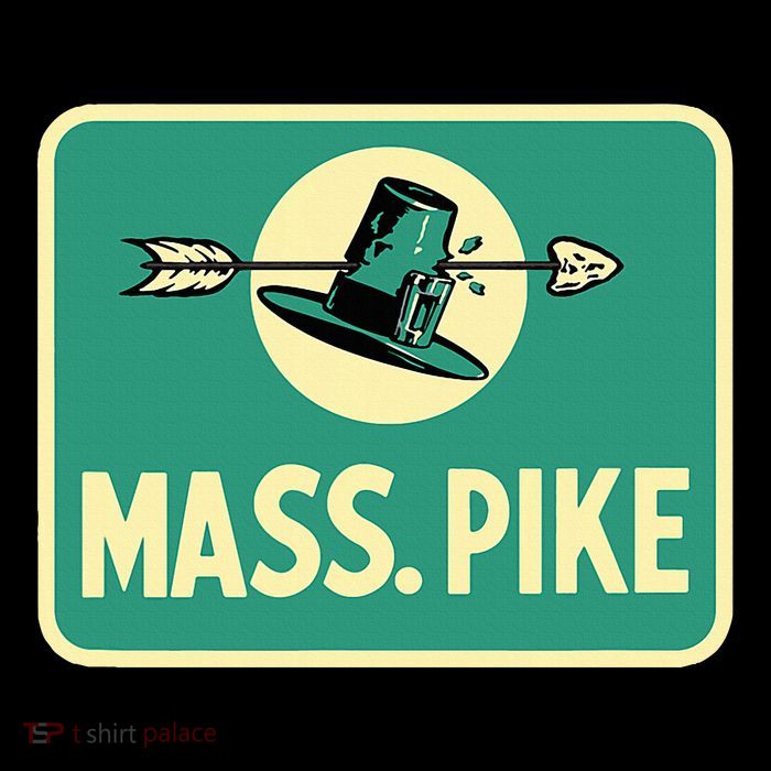 Mass Pike Road Sign Massachusetts Turnpike Route 90 T-Shirt