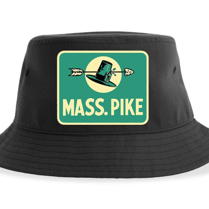 Mass Pike Road Sign Massachusetts Turnpike Route 90 Sustainable Bucket Hat