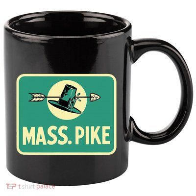 Mass Pike Road Sign Massachusetts Turnpike Route 90 11oz C Handle Ceramic Mug