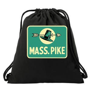 Mass Pike Road Sign Massachusetts Turnpike Route 90 Drawstring Bag