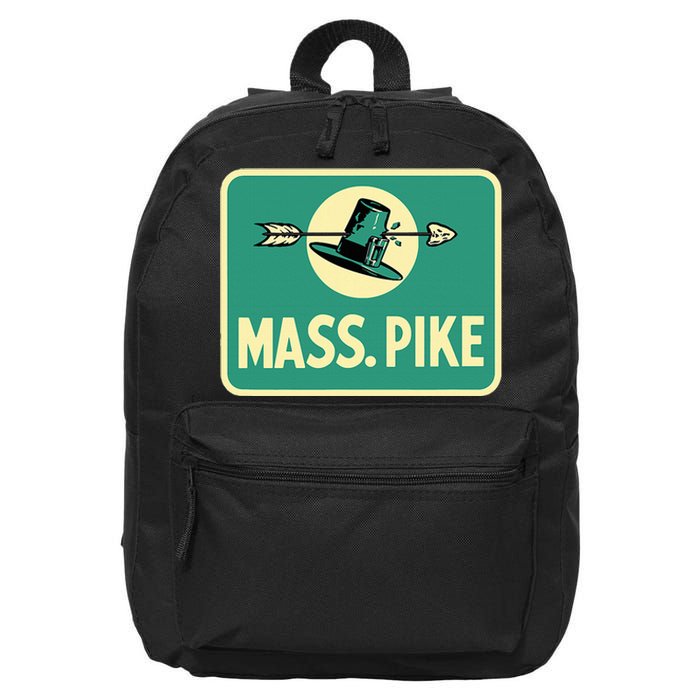 Mass Pike Road Sign Massachusetts Turnpike Route 90 16 in Basic Backpack