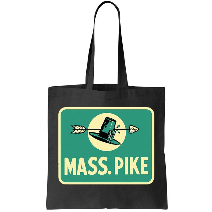 Mass Pike Road Sign Massachusetts Turnpike Route 90 Tote Bag