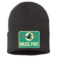 Mass Pike Road Sign Massachusetts Turnpike Route 90 Sustainable Knit Beanie