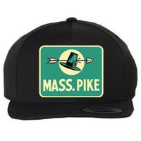 Mass Pike Road Sign Massachusetts Turnpike Route 90 Wool Snapback Cap