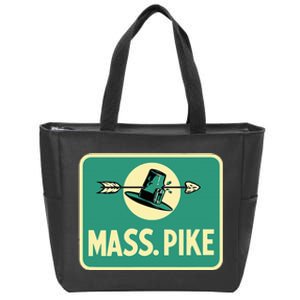 Mass Pike Road Sign Massachusetts Turnpike Route 90 Zip Tote Bag