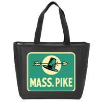 Mass Pike Road Sign Massachusetts Turnpike Route 90 Zip Tote Bag