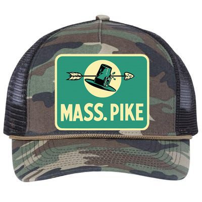 Mass Pike Road Sign Massachusetts Turnpike Route 90 Retro Rope Trucker Hat Cap