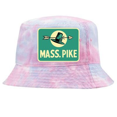 Mass Pike Road Sign Massachusetts Turnpike Route 90 Tie-Dyed Bucket Hat