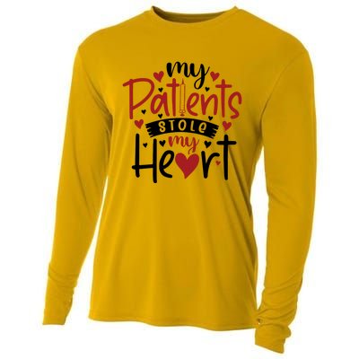 My Patients Stole My Heart Gift Nurse Gift Cooling Performance Long Sleeve Crew