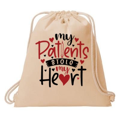 My Patients Stole My Heart Gift Nurse Gift Drawstring Bag