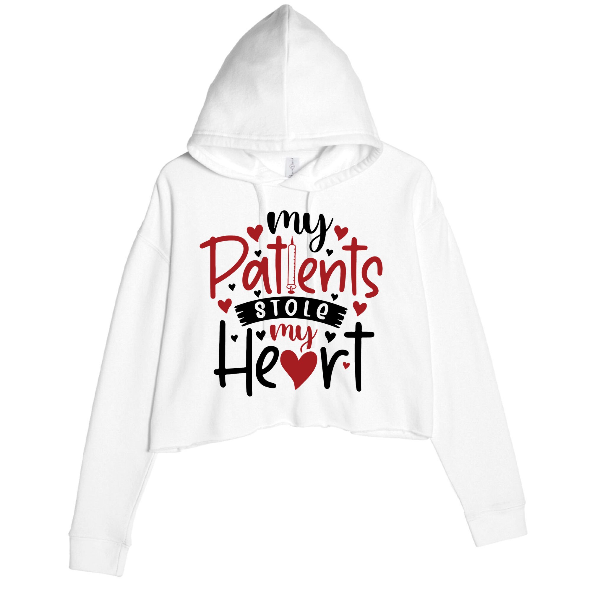 My Patients Stole My Heart Gift Nurse Gift Crop Fleece Hoodie