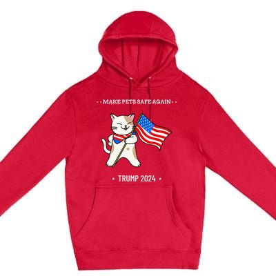 Make Pets Safe Again Patriotic Cat Premium Pullover Hoodie