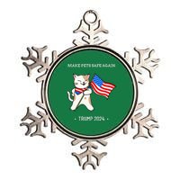 Make Pets Safe Again Patriotic Cat Metallic Star Ornament