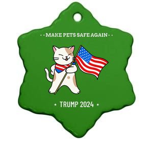 Make Pets Safe Again Patriotic Cat Ceramic Star Ornament