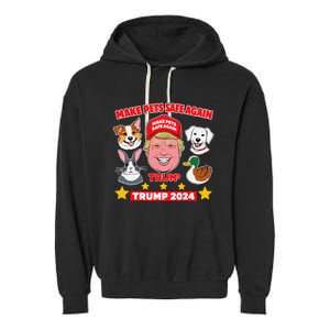 Make Pets Safe Again Trump 2024 Save Our Pets Garment-Dyed Fleece Hoodie