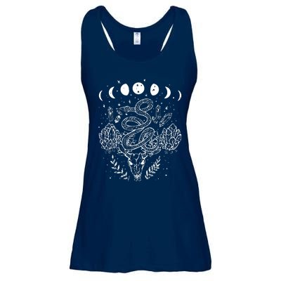 Moon Phases Snake And Crystals Gothic Punk Ladies Essential Flowy Tank