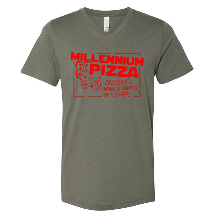 Millenium Pizza Space Wars V-Neck T-Shirt