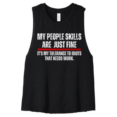 My People Skills Are Fine Women's Racerback Cropped Tank