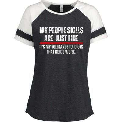 My People Skills Are Fine Enza Ladies Jersey Colorblock Tee