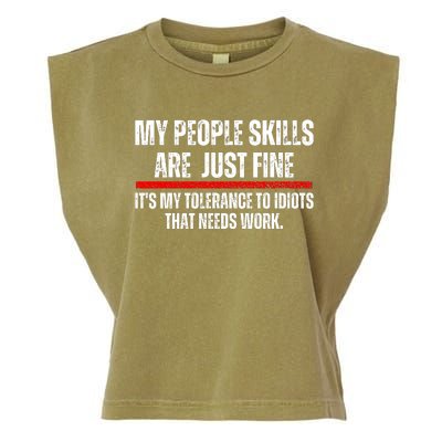 My People Skills Are Fine Garment-Dyed Women's Muscle Tee