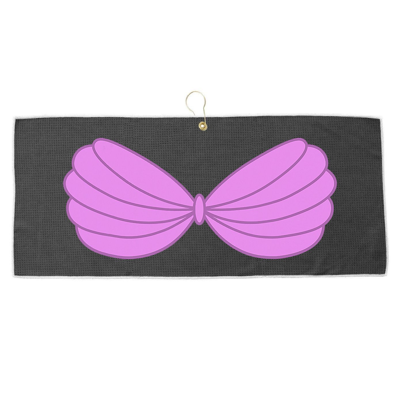 Mermaid Purple Seashell Bra Summer Funny Halloween Large Microfiber Waffle Golf Towel