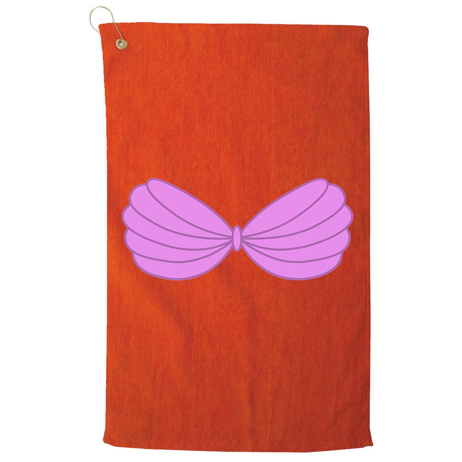 Mermaid Purple Seashell Bra Summer Funny Halloween Golf Towel