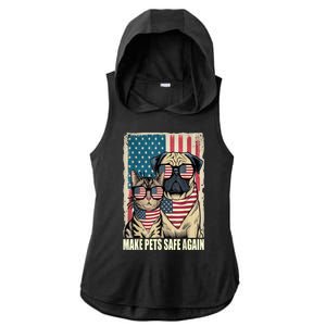 Make Pets Safe Again Trump Harris Debate Eating The Dogs Cat Gift Ladies PosiCharge Tri-Blend Wicking Draft Hoodie Tank