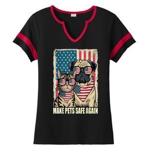 Make Pets Safe Again Trump Harris Debate Eating The Dogs Cat Gift Ladies Halftime Notch Neck Tee