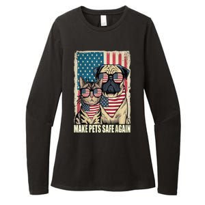 Make Pets Safe Again Trump Harris Debate Eating The Dogs Cat Gift Womens CVC Long Sleeve Shirt