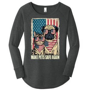 Make Pets Safe Again Trump Harris Debate Eating The Dogs Cat Gift Women's Perfect Tri Tunic Long Sleeve Shirt