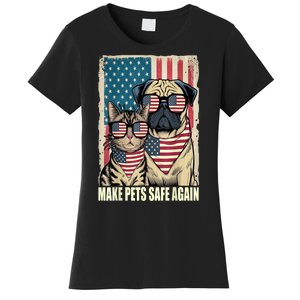 Make Pets Safe Again Trump Harris Debate Eating The Dogs Cat Gift Women's T-Shirt