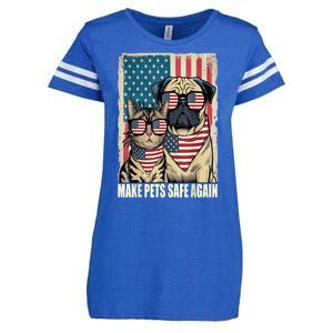 Make Pets Safe Again Trump Harris Debate Eating The Dogs Cat Gift Enza Ladies Jersey Football T-Shirt