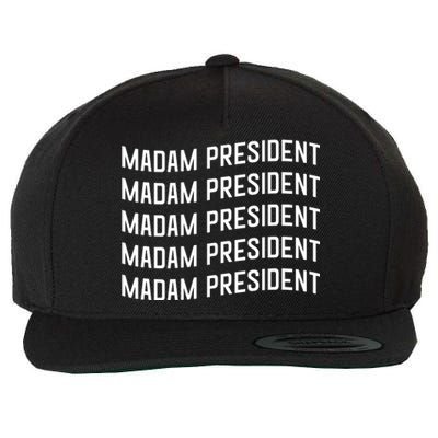 Madam President Show Your Support Kamala Harris Wool Snapback Cap