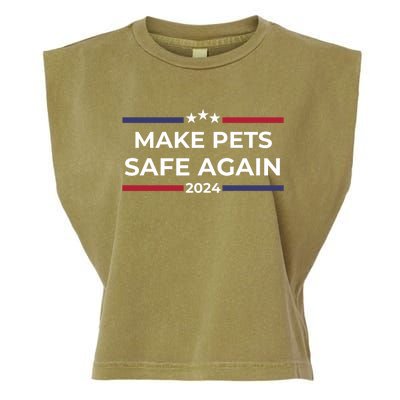 Make Pets Safe Again – Funny Pet Safety Awareness Garment-Dyed Women's Muscle Tee