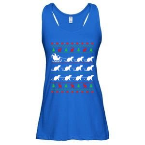 Mouse Pulls Santa Sleigh Christmas Mouse Lover Xmas Gift Ladies Essential Flowy Tank